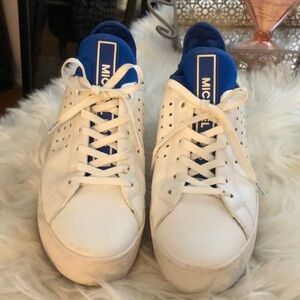 MICHAEL Michael Kors White Sneakers with Blue Accents